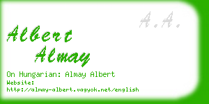 albert almay business card